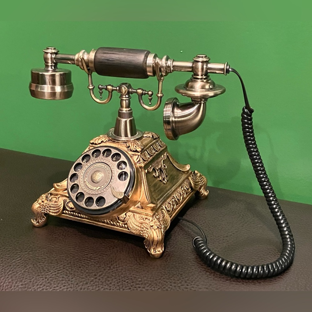 Vintage Style Bronzed Rotary Phone